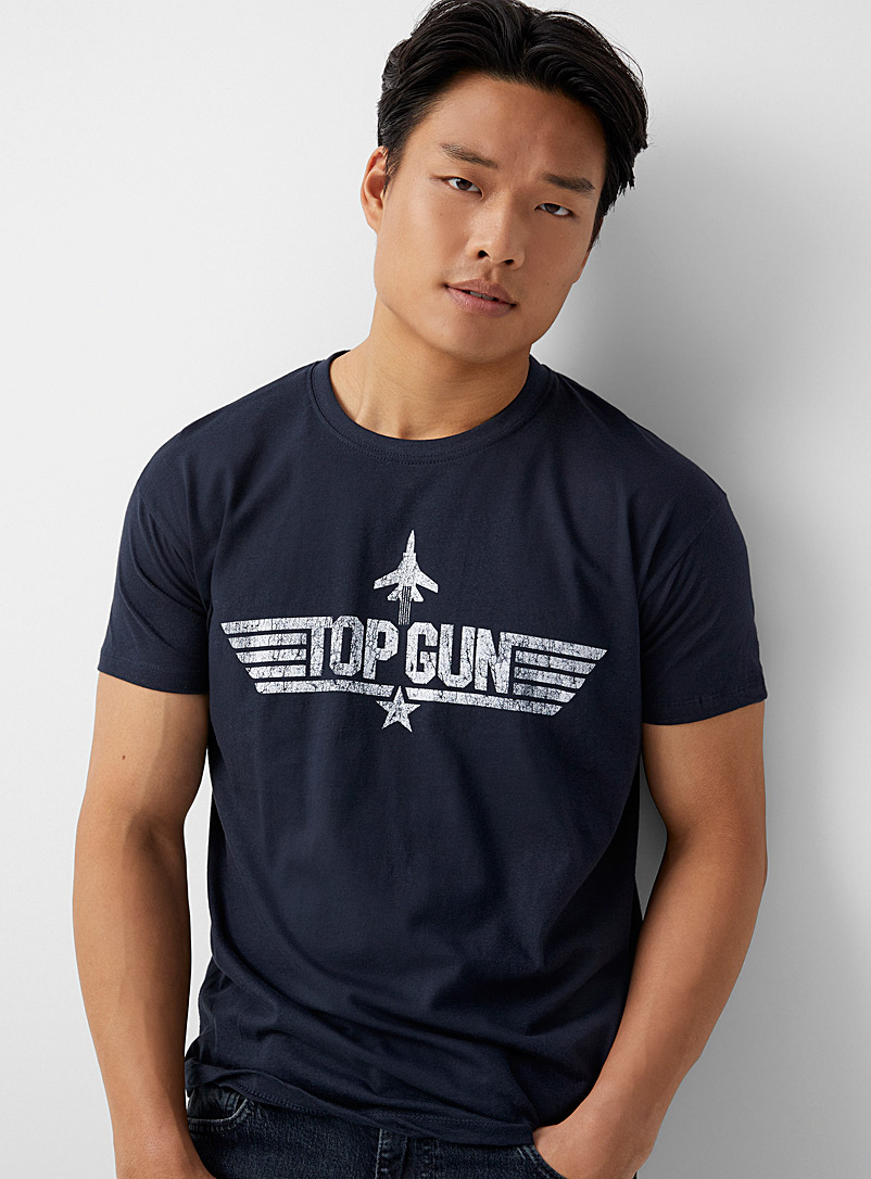 Le 31 Marine Blue Top Gun T-shirt for men