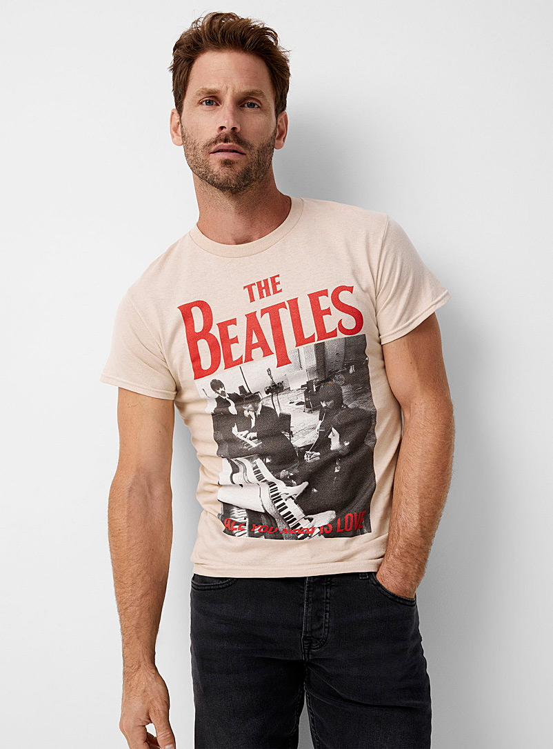 Le 31: Le t-shirt The Beatles Ivoire - Beige crème pour homme