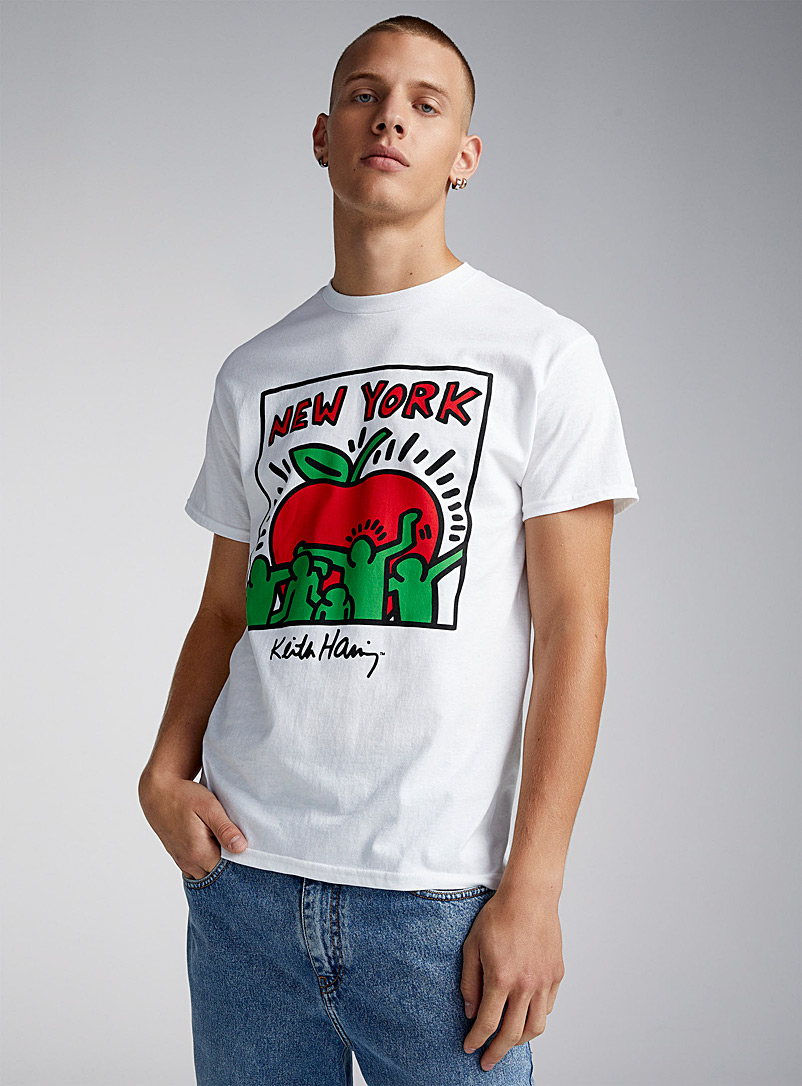 Djab: Le t-shirt graphique Keith Haring Blanc pour homme