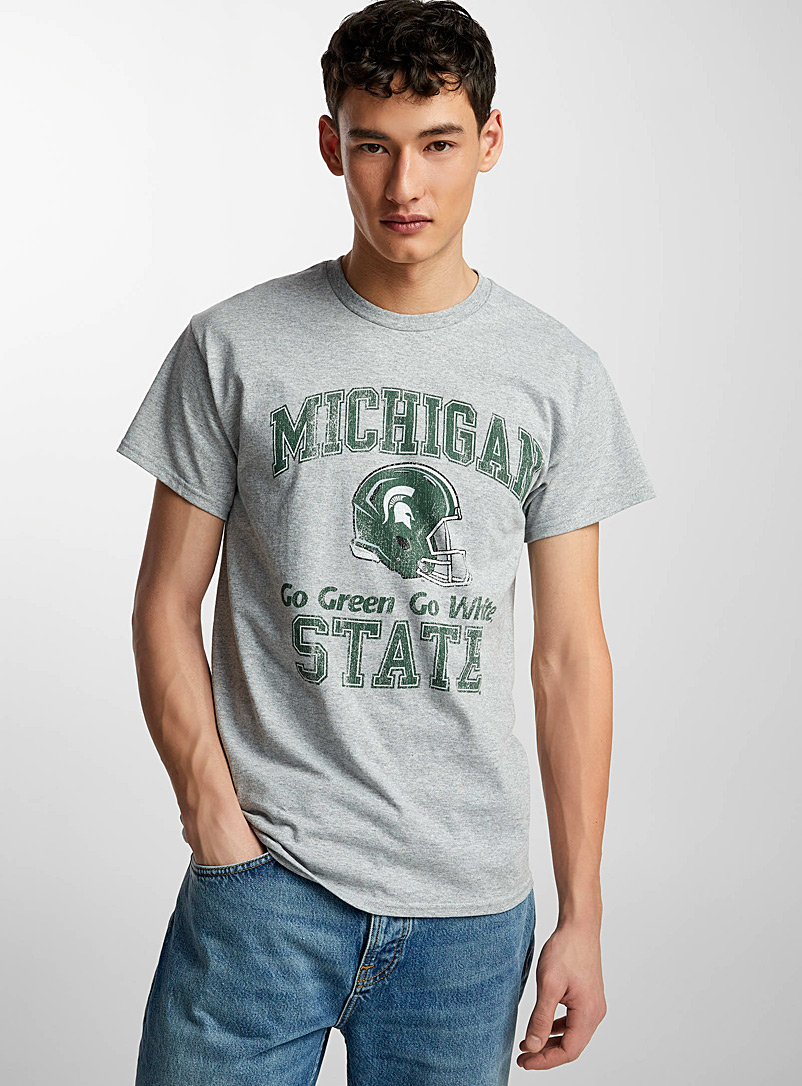 Le 31 Grey Michigan State T-shirt for men