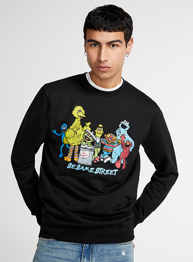 Le 31 Black Sesame Street sweatshirt for men