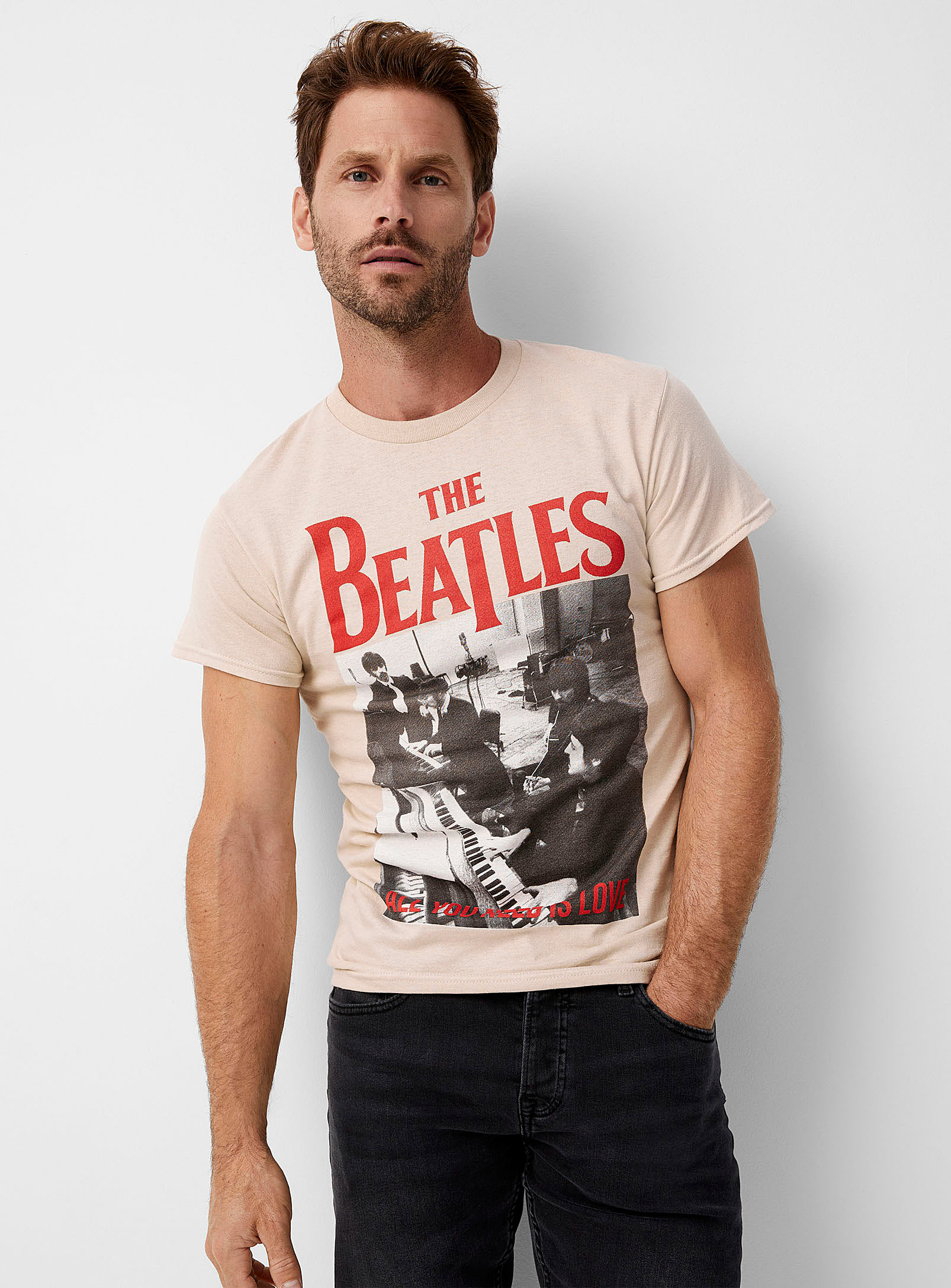 Le 31 The Beatles T-shirt In Cream Beige