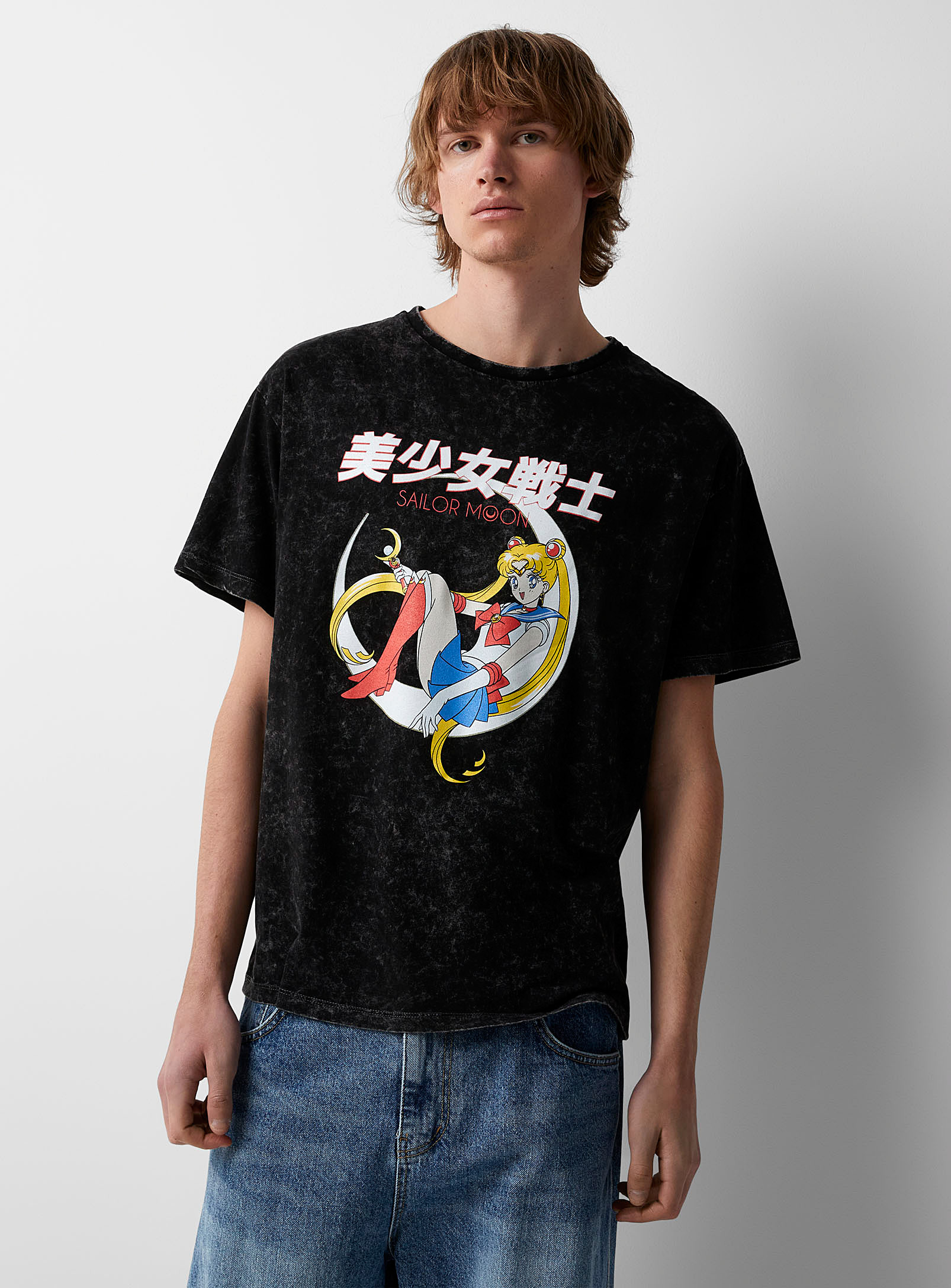 Djab Sailor Moon Faded T-shirt In Black