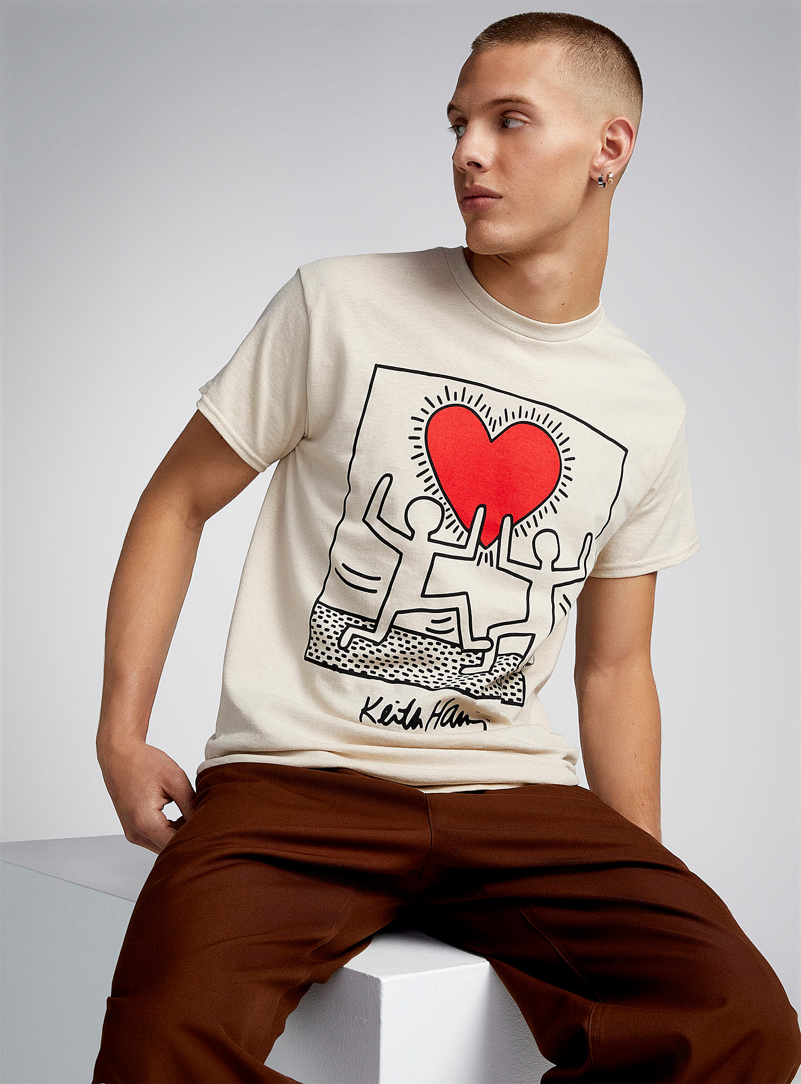 Djab Keith Haring Graphic T-shirt In Fawn