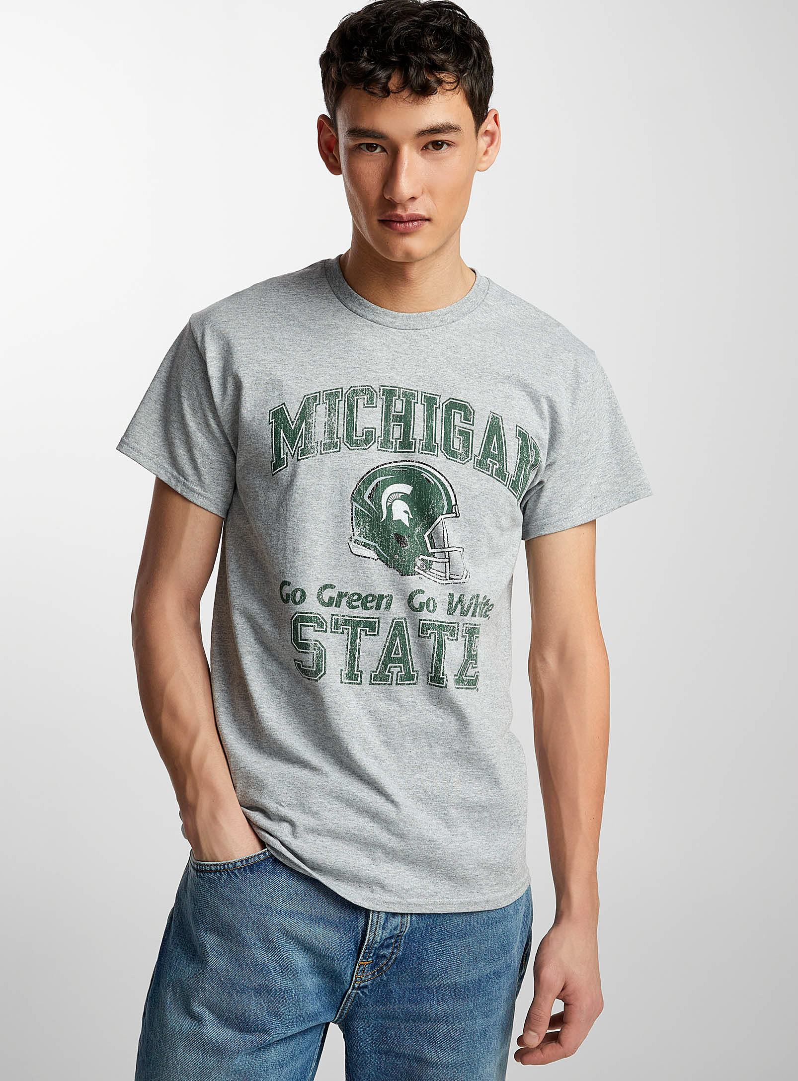 Le 31 Michigan State T-shirt In Grey