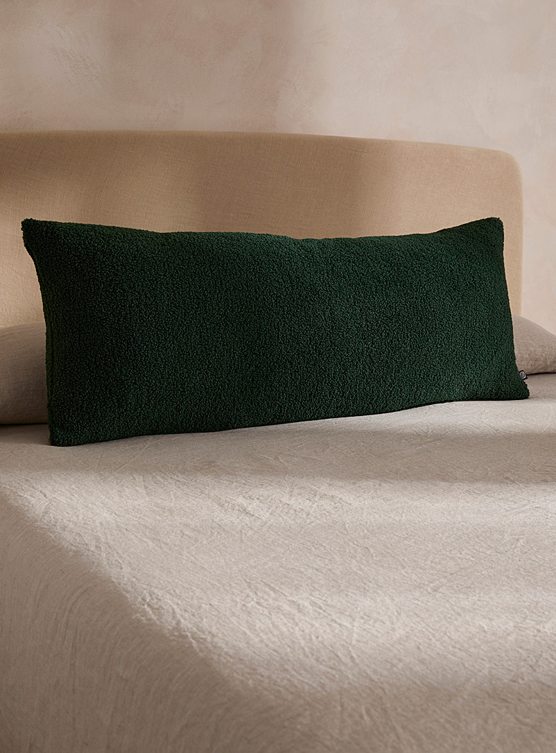 Simons Maison Green Plain sherpa body cushion 40 x 100 cm