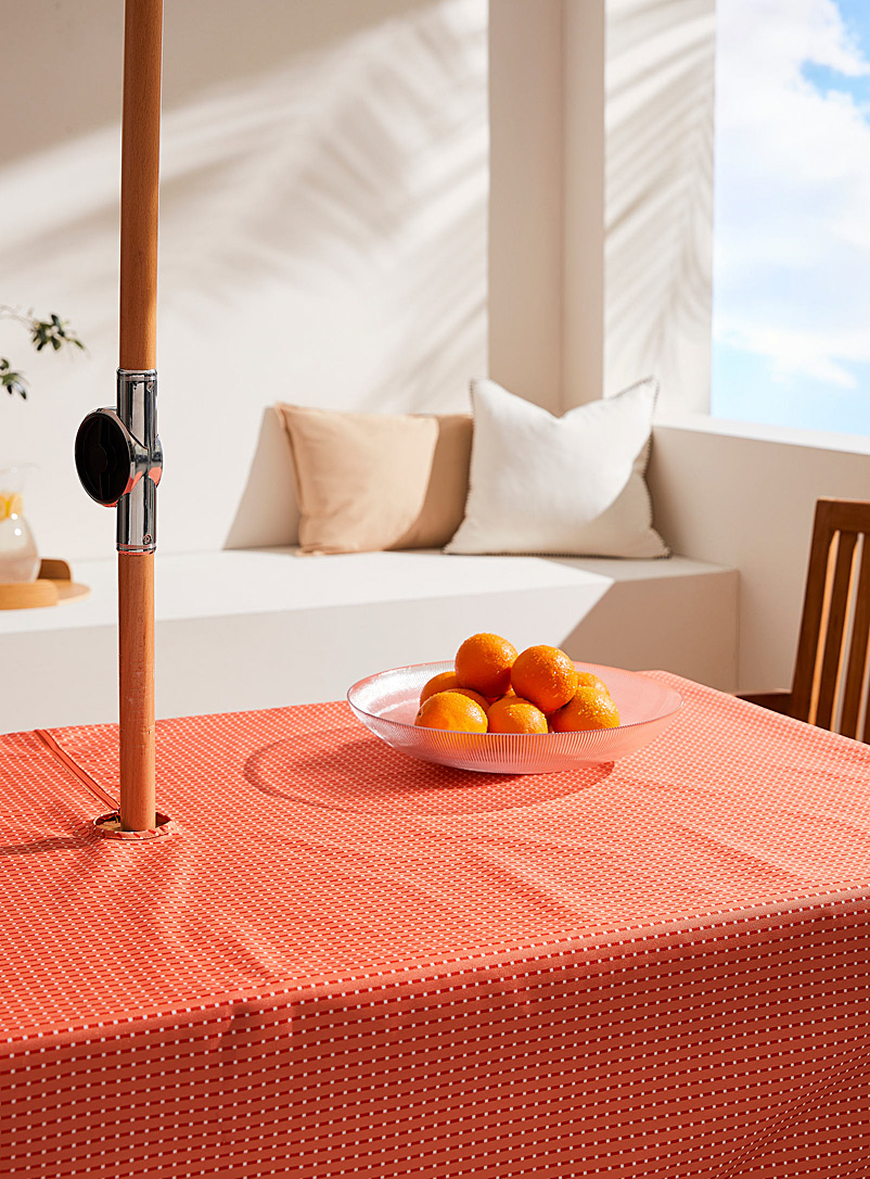 Simons Maison Coral Orange geo pattern umbrella tablecloth