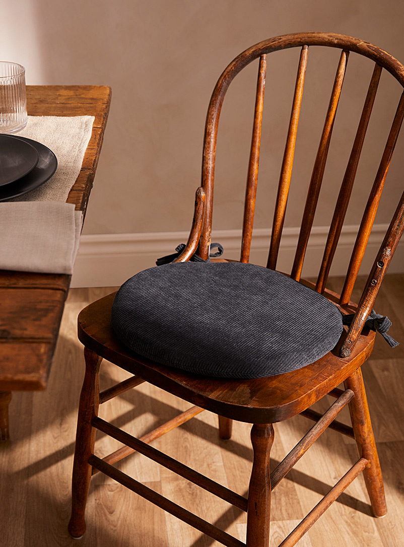 Simons Maison Black Corduroy chair cushion 35 cm