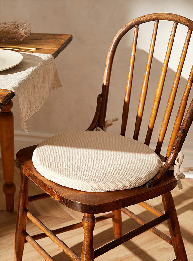 Simons Maison Cream Beige Corduroy chair cushion 35 cm