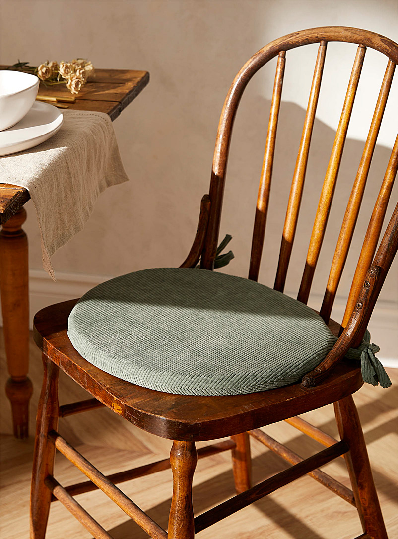 Simons Maison Lime Green Corduroy chair cushion 35 cm