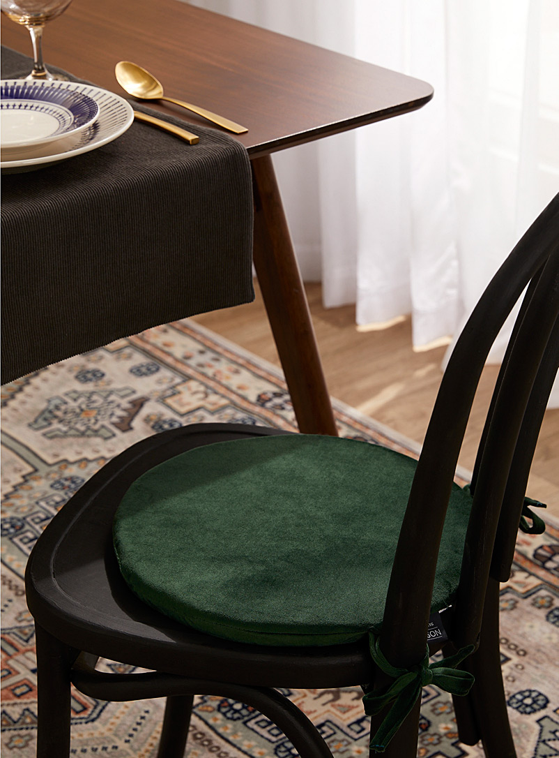 Simons Maison Green Luxurious velvet chair cushion 35 cm