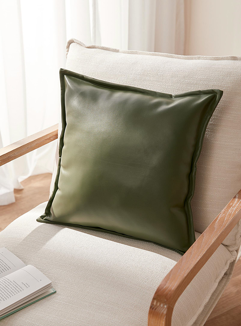 Simons Maison Green Solid faux-leather cushion 45 x 45 cm
