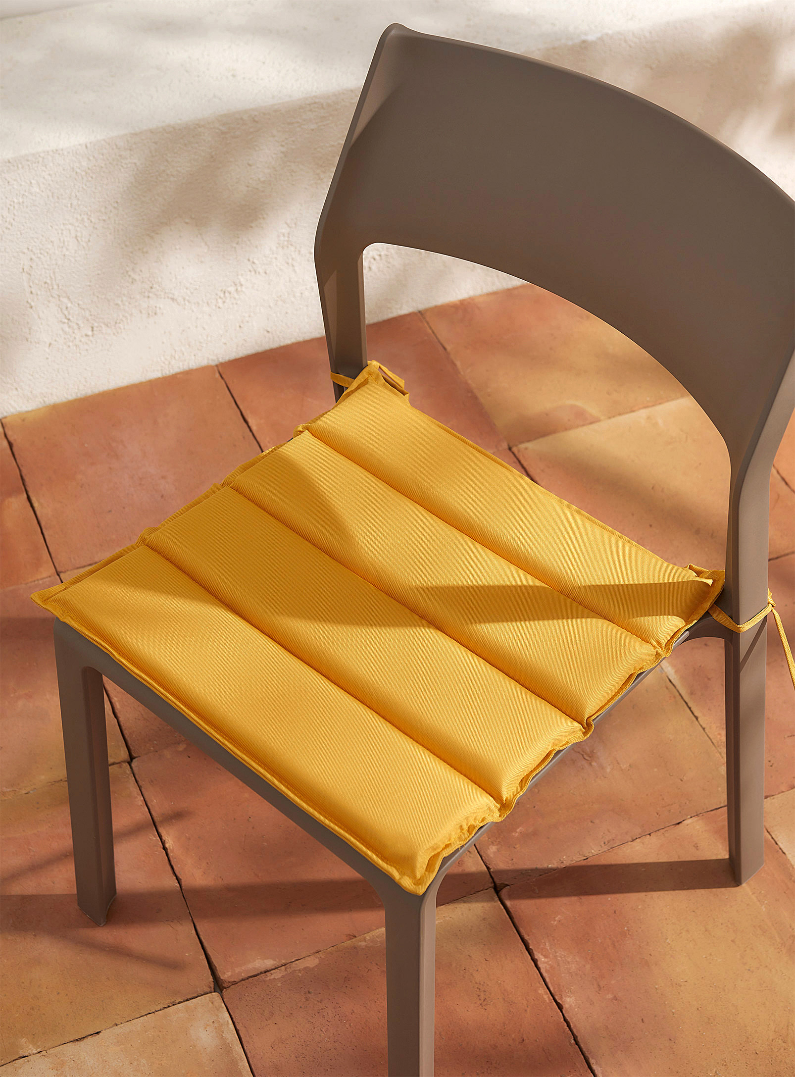 Simons Maison Monochrome Outdoor Chair Cushion 42 X 42 Cm In Golden Yellow