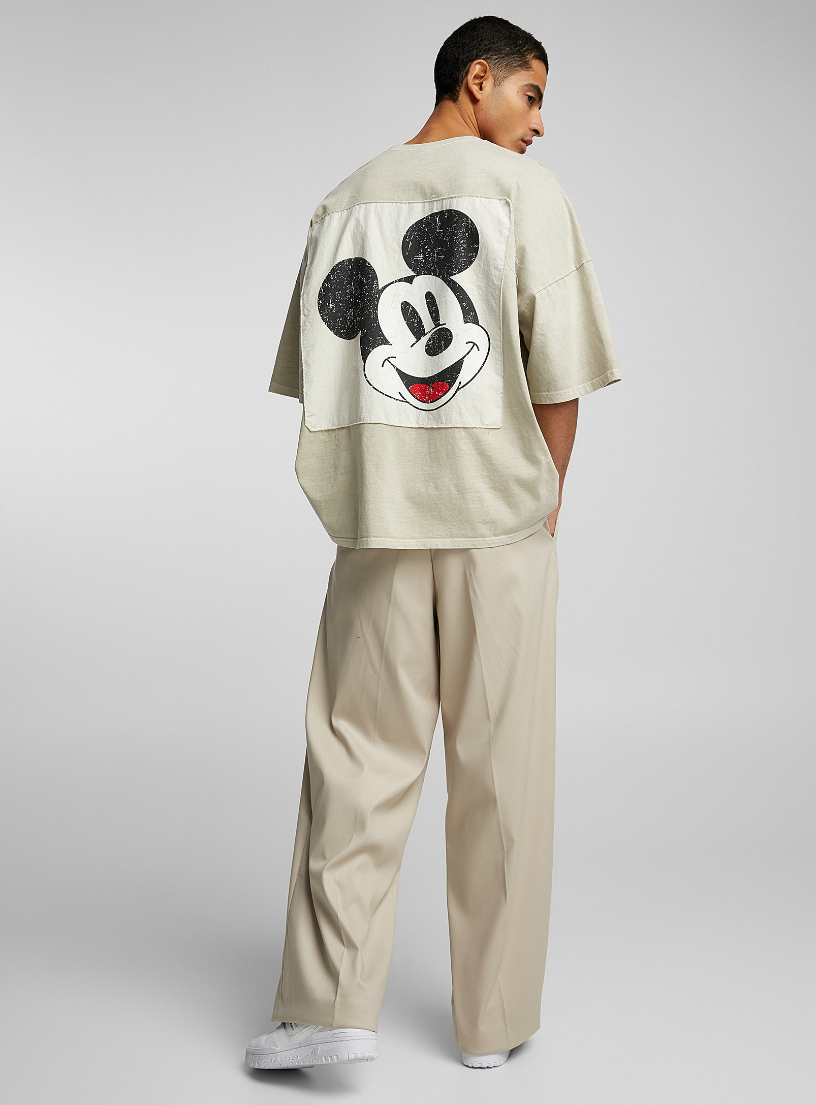 Le 31 Oversized Mickey Mouse T-shirt In Grey