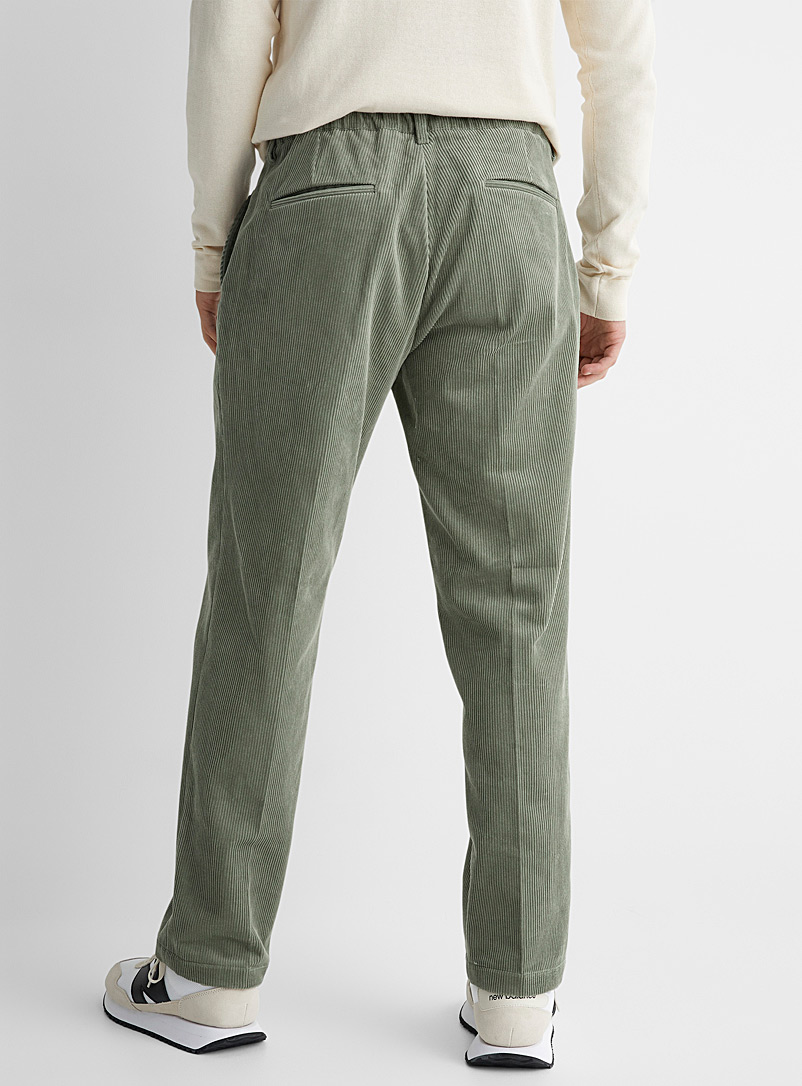 Le 31 Dark Brown Comfort-waist corduroy pant Straight fit for men