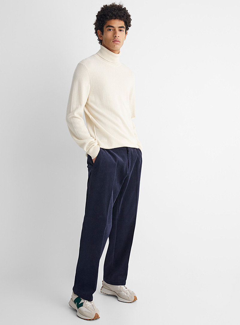 Le 31 Light Brown Comfort-waist corduroy pant Straight fit for men