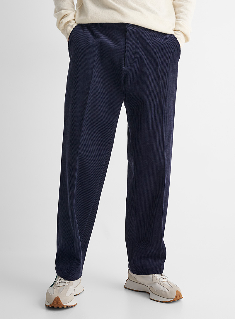Le 31 Light Brown Comfort-waist corduroy pant Straight fit for men