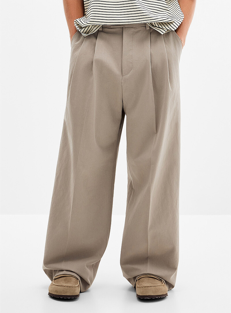 Double-pleat wide-leg chinos Baggy fit Imported from Seoul | Djab