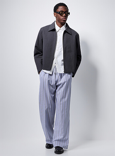 パンツ kdg Striped Poplin Trousers Pyjama-striped poplin pant Loose fit Imported from Seoul | Le 31