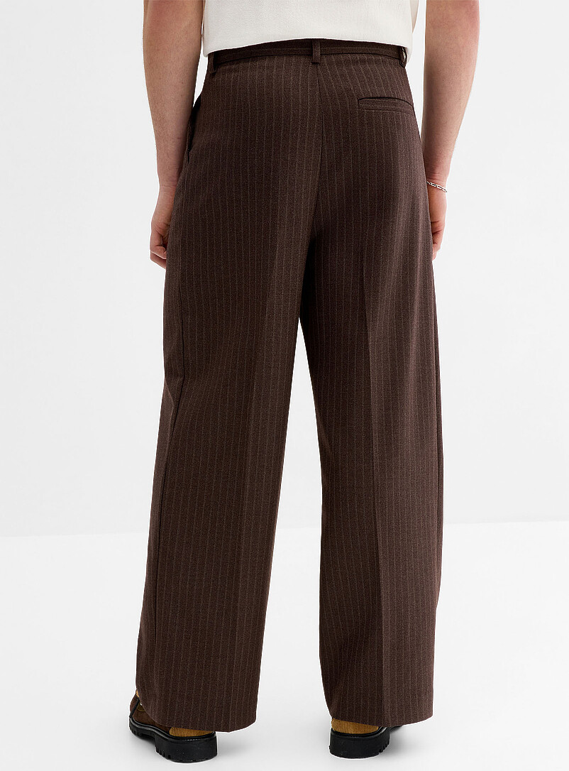 Djab Brown Chalk-stripe pleated wide pant Loose fit <b>Imported from Seoul</b> for men
