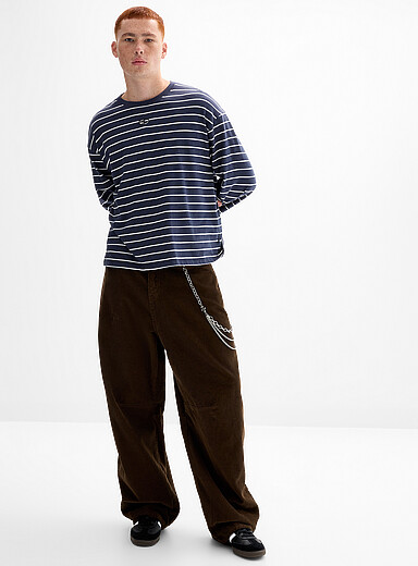 Corduroy baggy pant Barrel fit <b>Imported from Seoul</b>