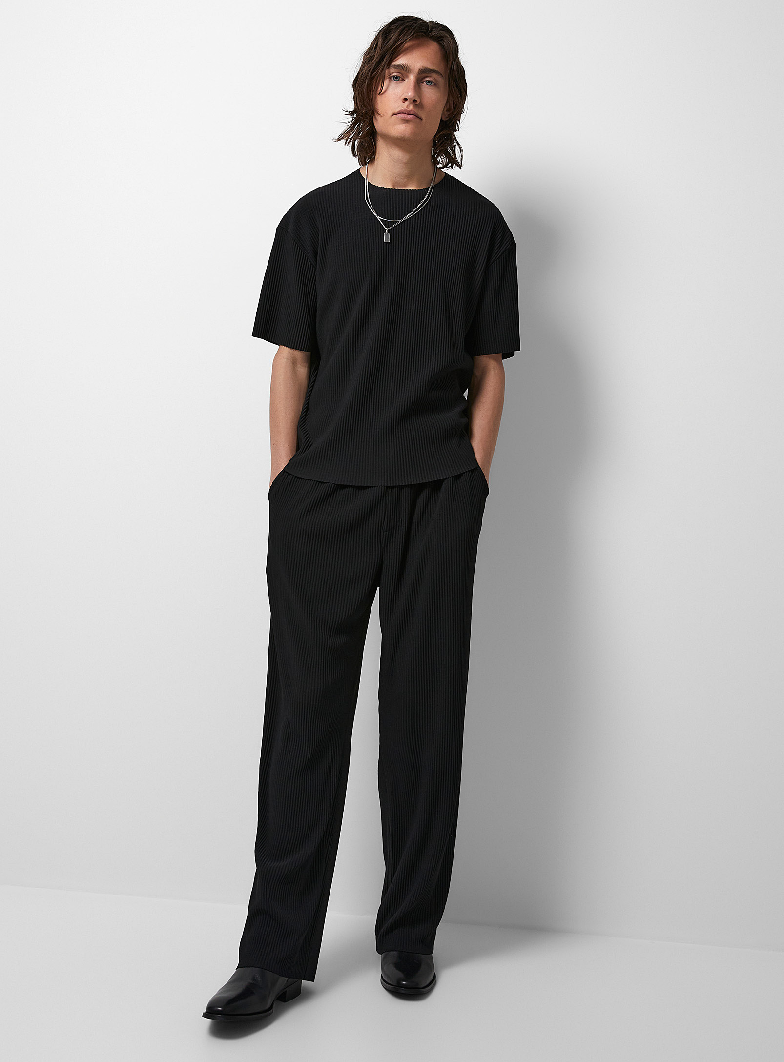 Le 31 Soft Ribbed Pant In Black