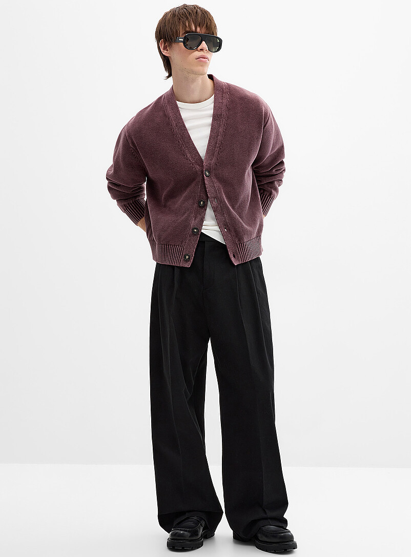Double-Pleat Wide-Leg Chinos Baggy Fit Imported From Seoul