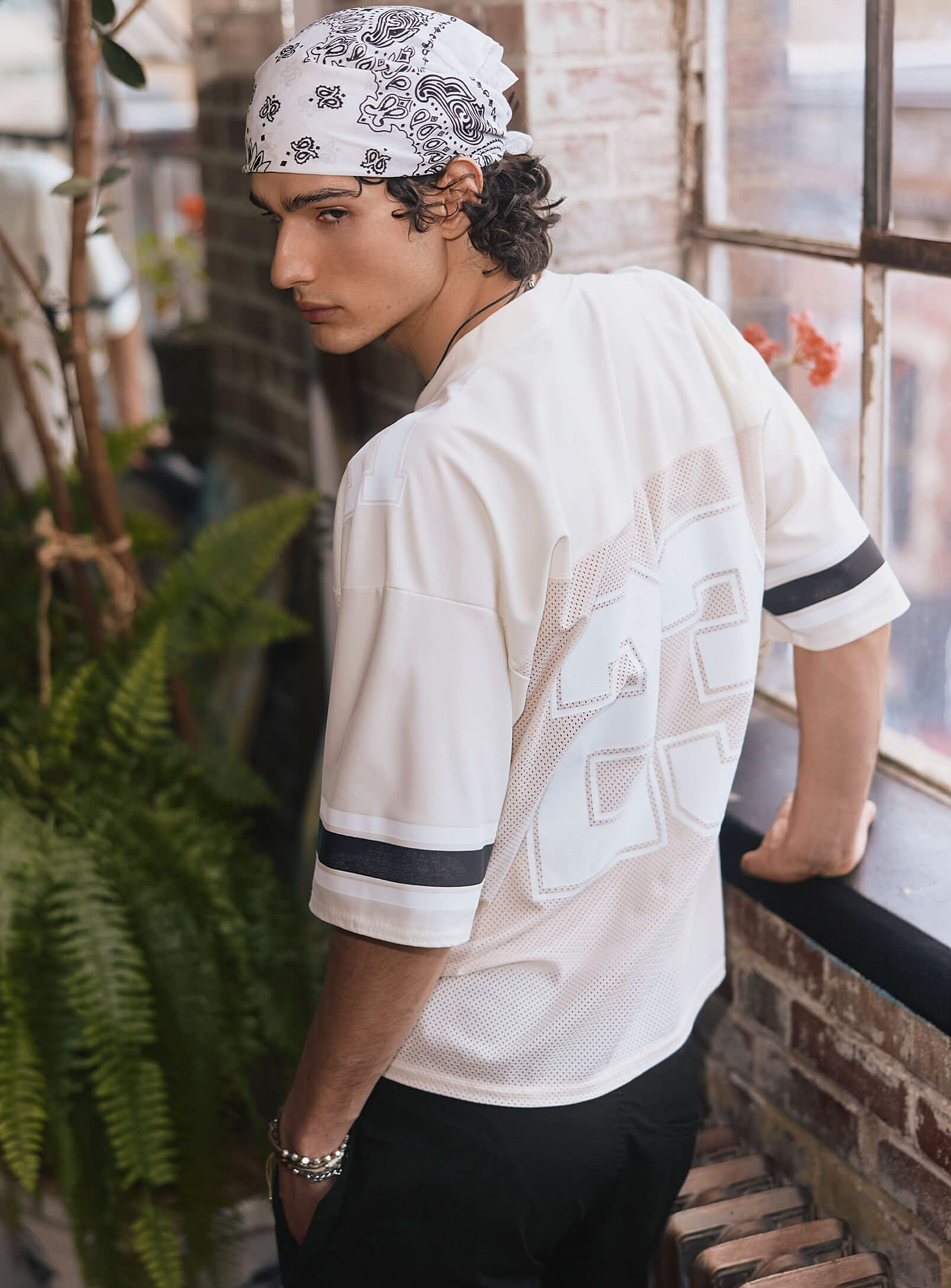 Djab Mesh Football Jersey In Off White