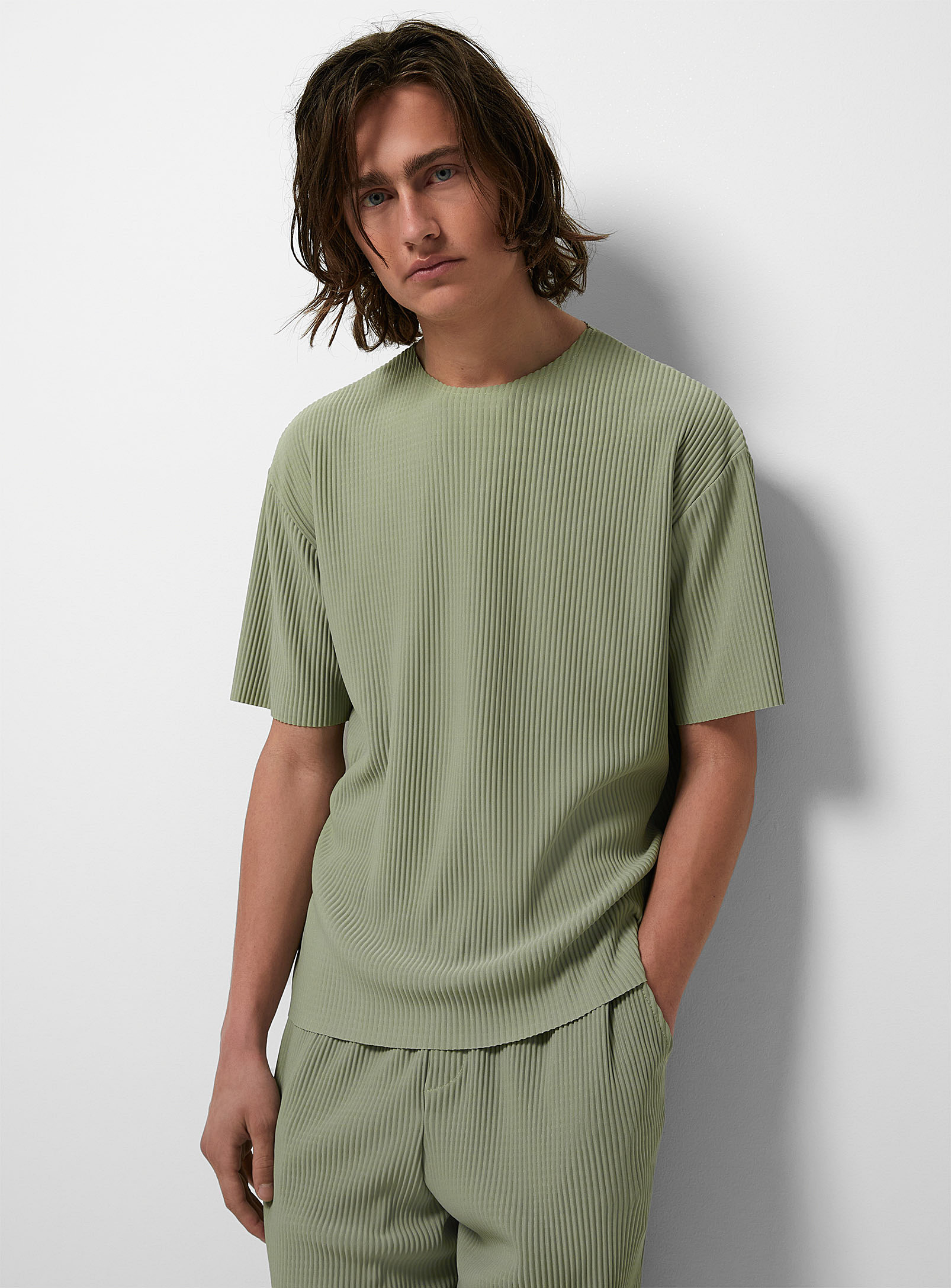 Le 31 Soft Ribbed T-shirt In Mint/pistachio Green