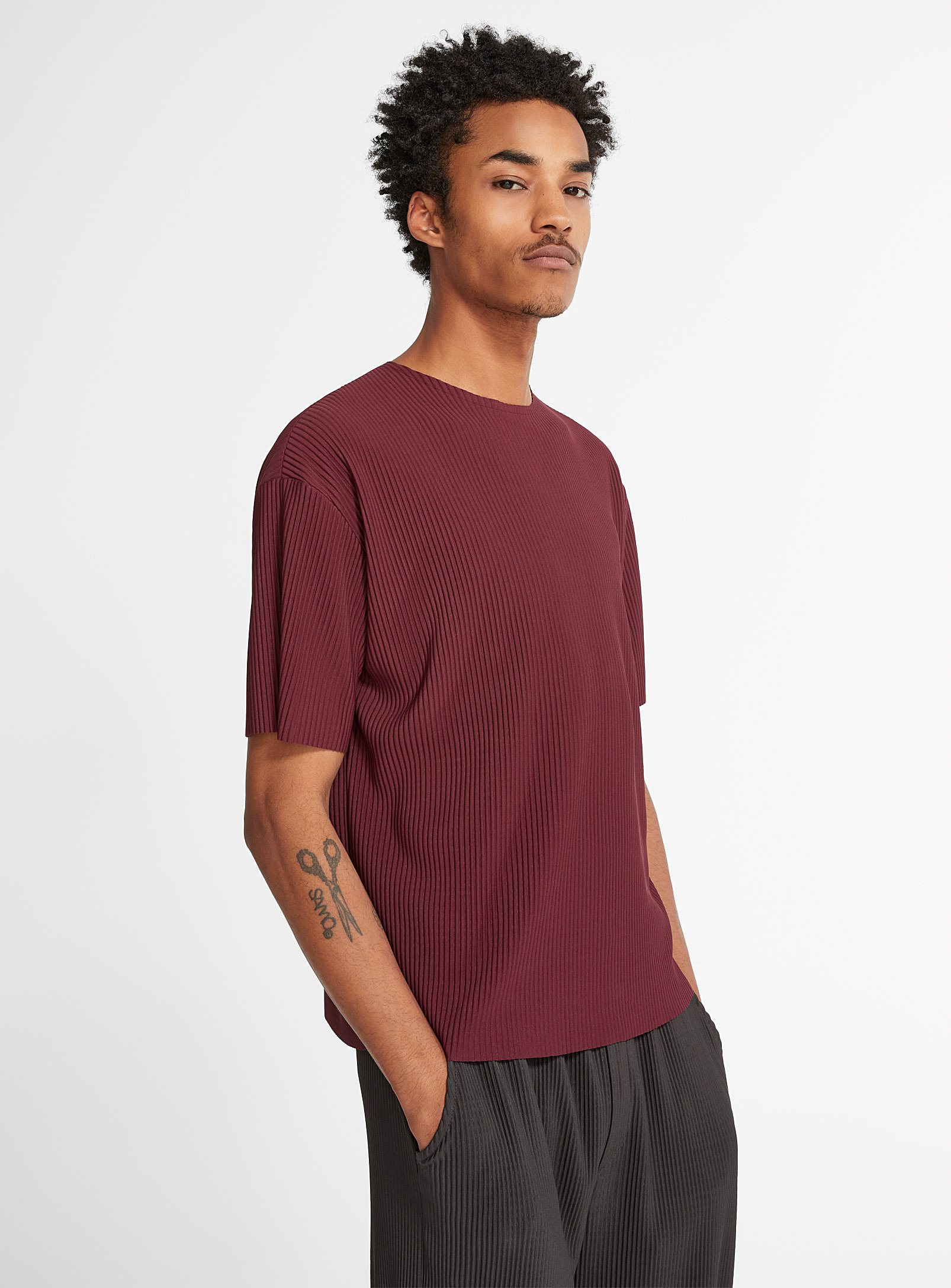 Le 31 Soft Ribbed T-shirt In Ruby Red