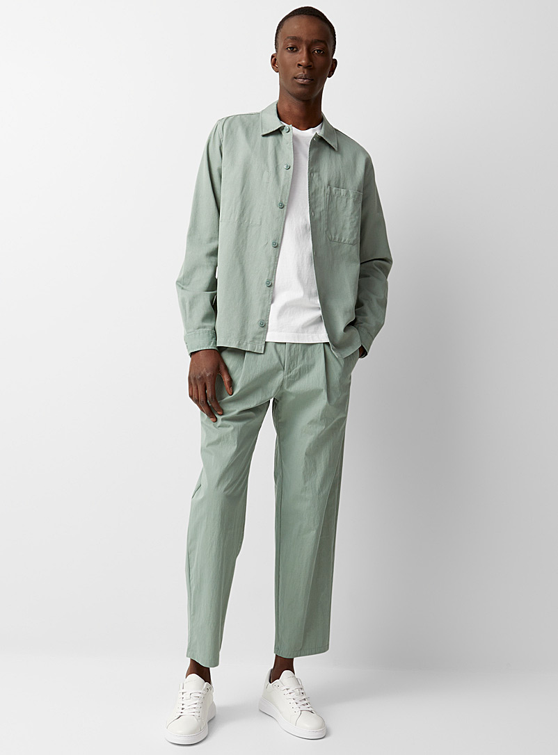 Le 31 Green Lightweight fabric pastel pant for men