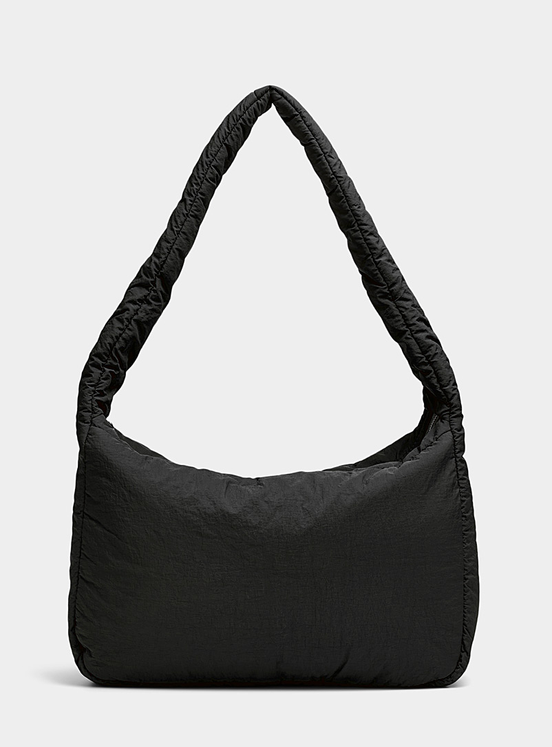 Le 31 Black Large padded canvas bag for men