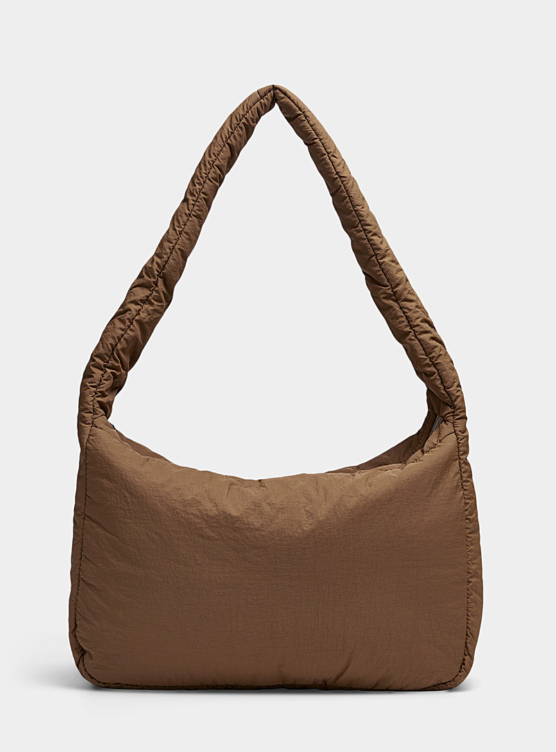 Le 31 Medium Brown Large padded canvas bag for men