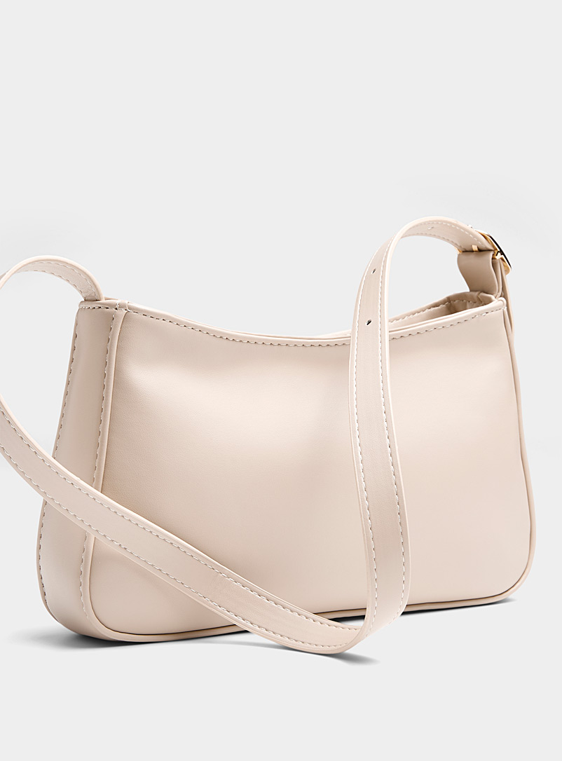 Simons Red Smooth minimalist baguette bag for women