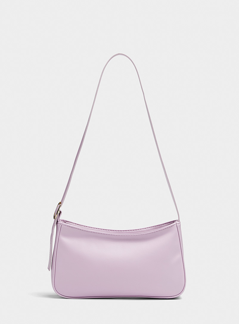 Simons Lavender/Light Crimson Smooth minimalist baguette bag for women