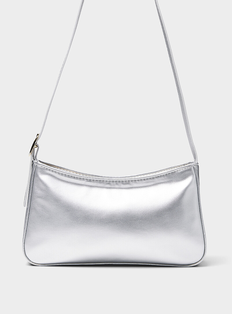 Simons: Le sac baguette minimaliste lisse Noir pour femme