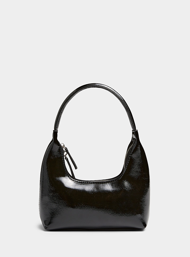 Simons Black Structured handle baguette bag for women