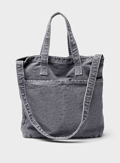 Le cabas &agrave; bandouli&egrave;re toile pur coton