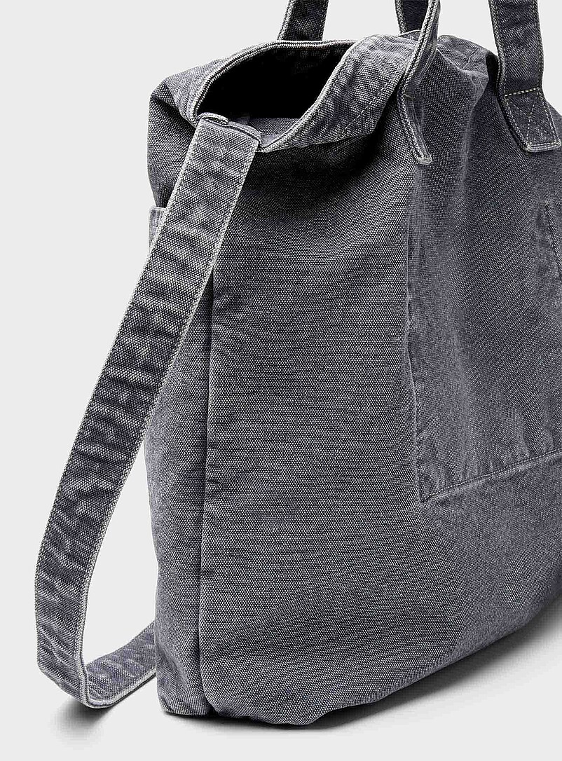 Le 31: Le cabas &agrave; bandouli&egrave;re toile pur coton Noir pour homme