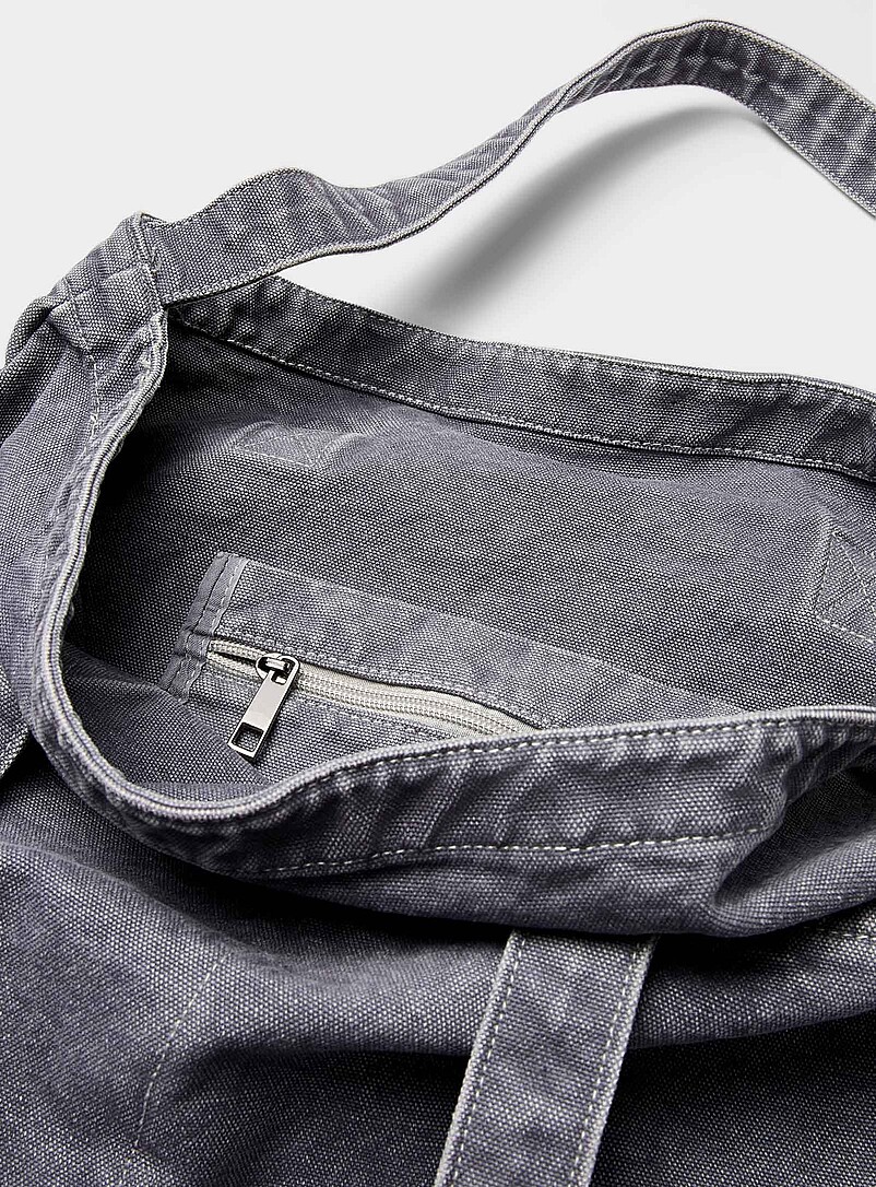 Le 31: Le cabas &agrave; bandouli&egrave;re toile pur coton Noir pour homme
