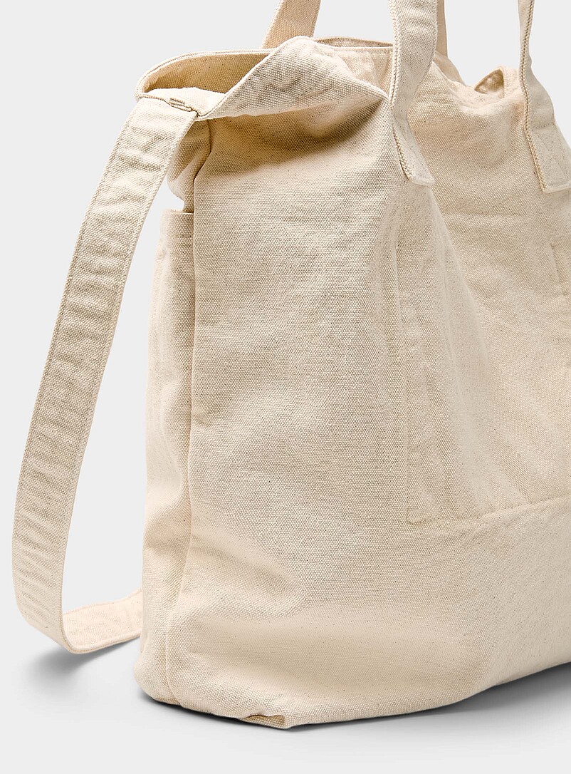 Le 31: Le cabas &agrave; bandouli&egrave;re toile pur coton Noir pour homme
