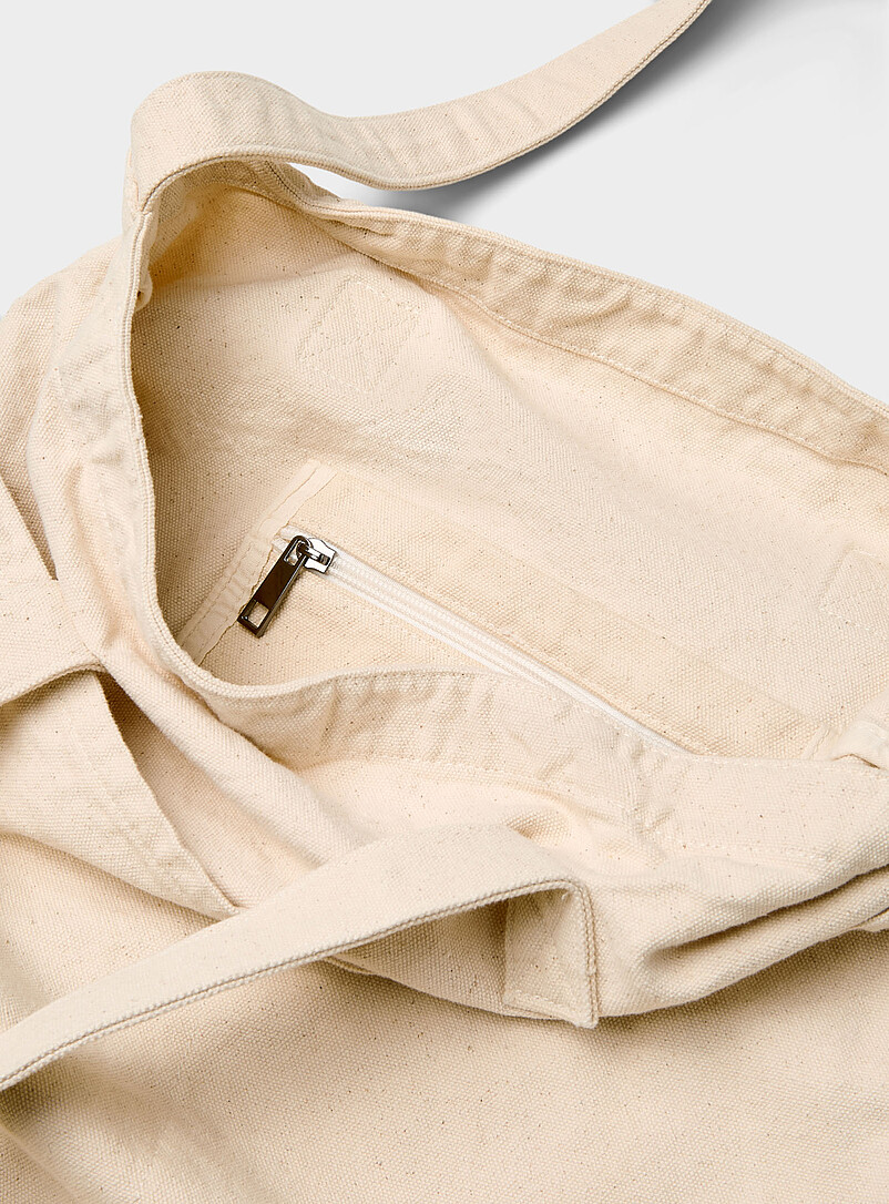 Le 31: Le cabas &agrave; bandouli&egrave;re toile pur coton Noir pour homme