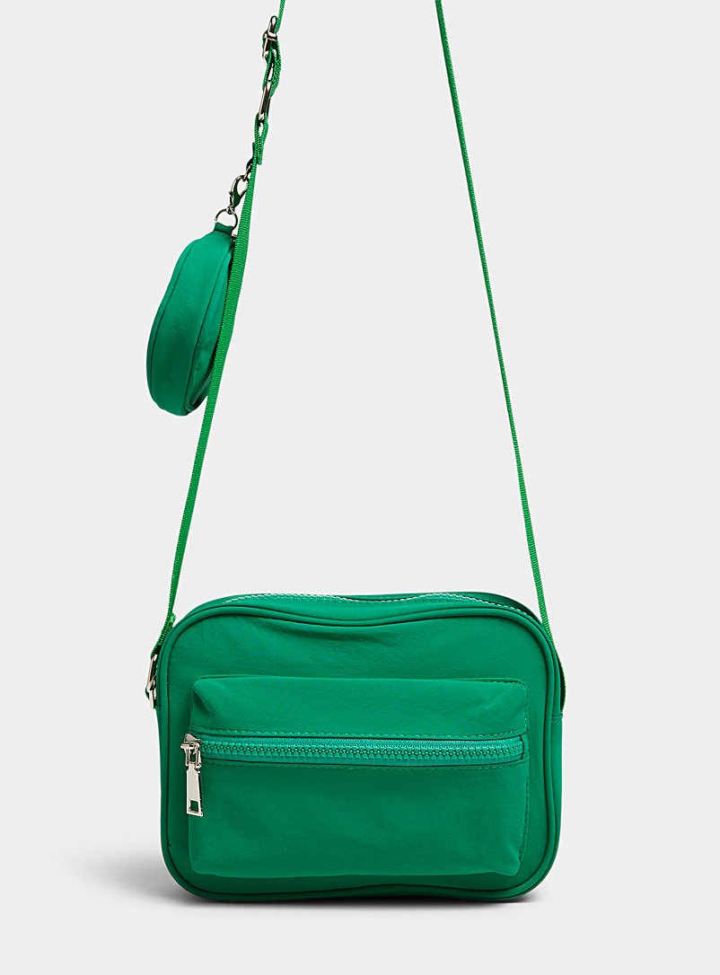 Simons: Le sac caméra avec porte-monnaie amovible Vert foncé-mousse-olive pour femme