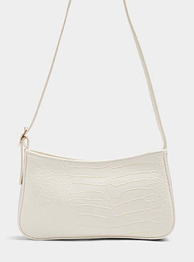 Solid croc baguette bag