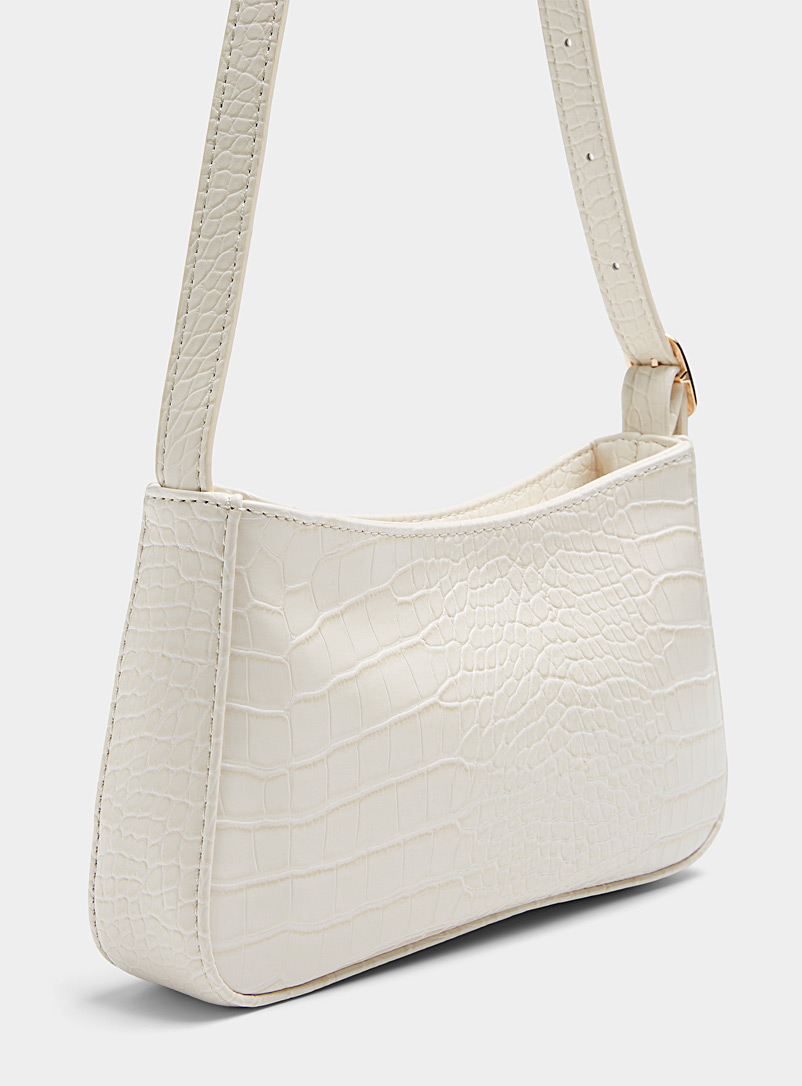Simons: Le sac baguette croco uni Noir pour femme