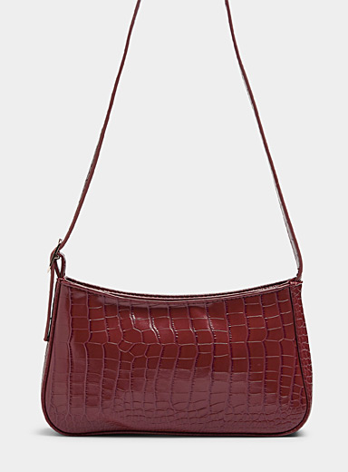 Le sac baguette croco uni