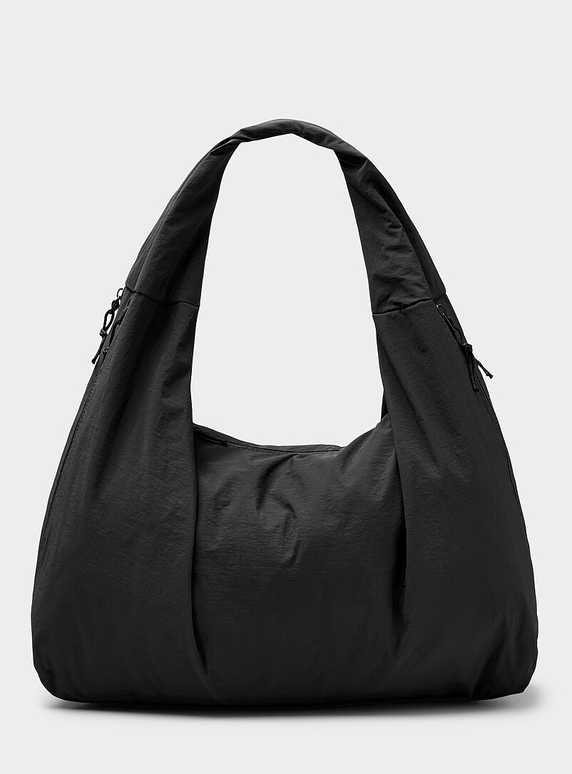 Crinkled Nylon Half-Moon Bag Imported From Seoul