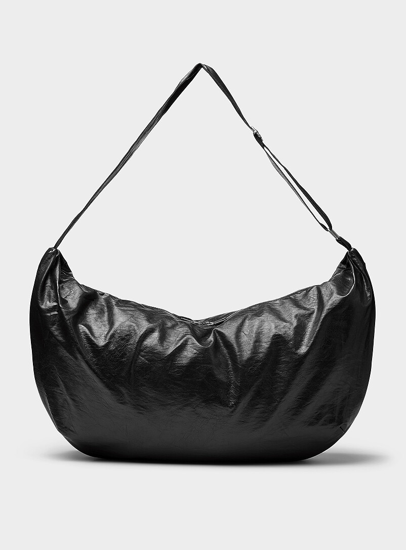 Supple faux-leather oversized half-moon bag Imported from Seoul product image 2