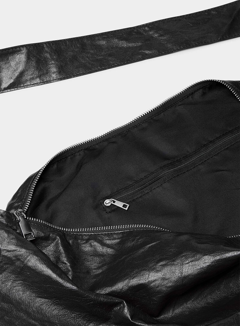 Supple faux-leather oversized half-moon bag Imported from Seoul product image 3