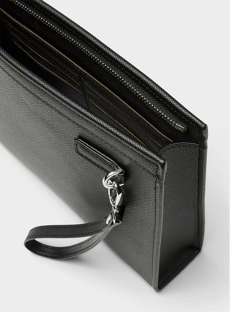 Sleek grained leather pouch product image 3